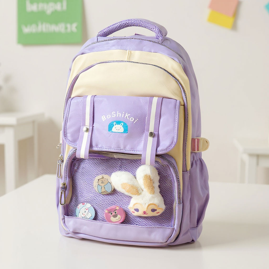 Sac à Dos Scolaire pour Enfants Style Kawaii BoShiKai Noir – حقيبة ظهر مدرسية للأطفال - Image 2